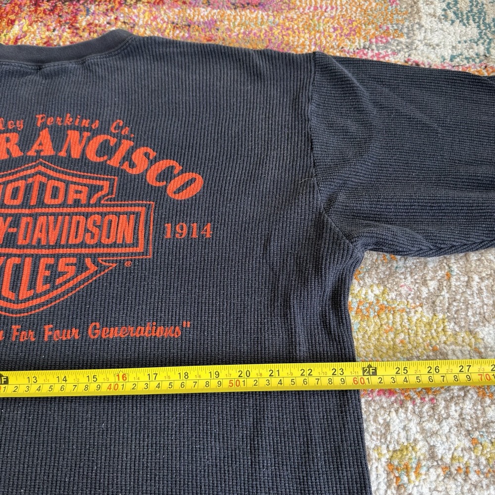 Vintage 2003 Harley Davidson Thermal Shirt Mens L Bla… - Gem
